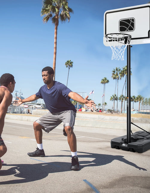 Load image into Gallery viewer, 44In Basketball Hoop Adjustable Height 6.56Ft-10Ft Goal Durable Outdoor Portable Basketball System for All Age Ranges White
