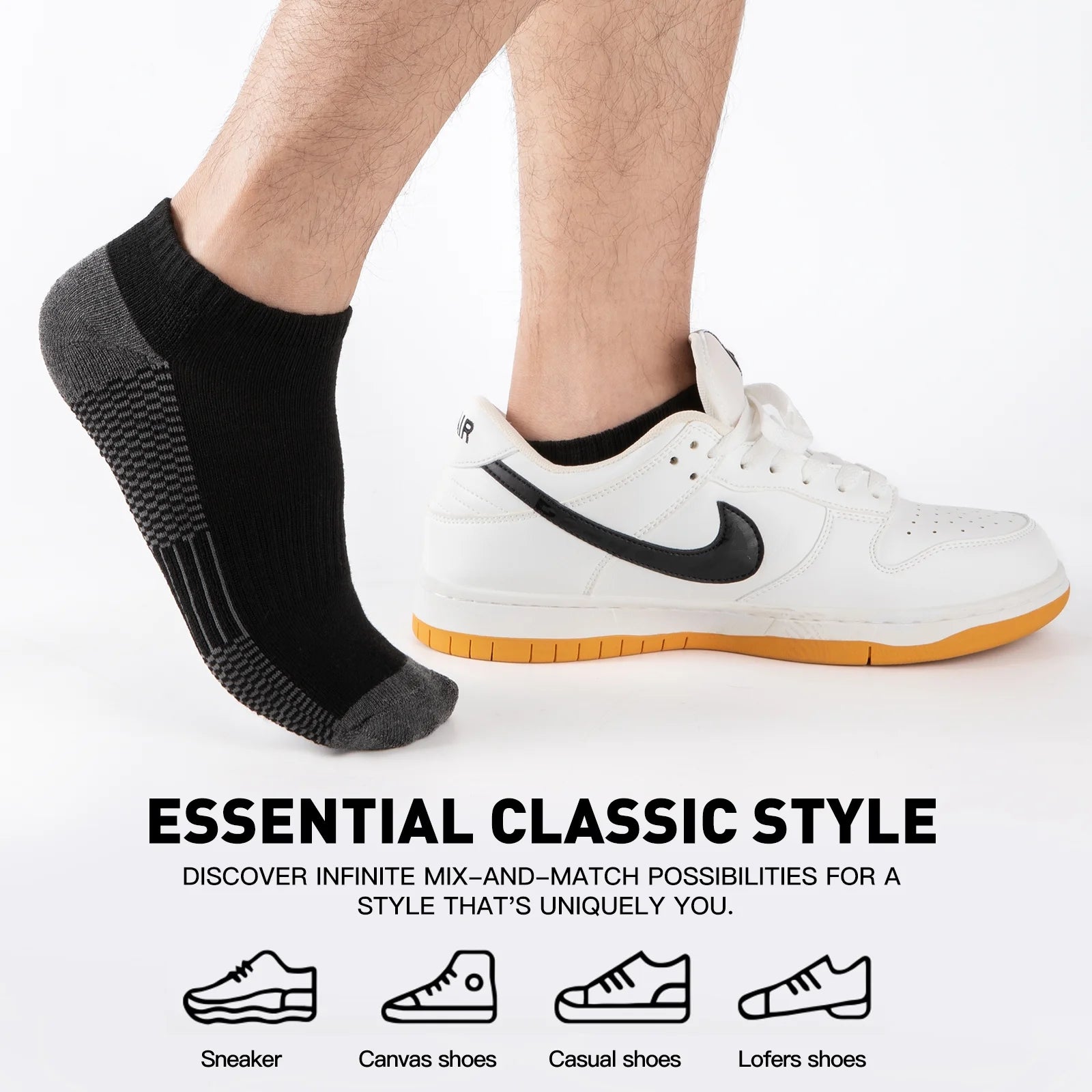 Mens 10 Pairs Athletic Ankle Socks Men'S Breathable Low Cut Socks