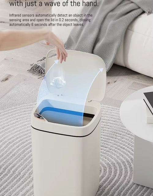 Load image into Gallery viewer, Smart Bathroom Trash Can- White Non-Contact Sensor &amp; Automatic Bagging for Smart Homes 16L
