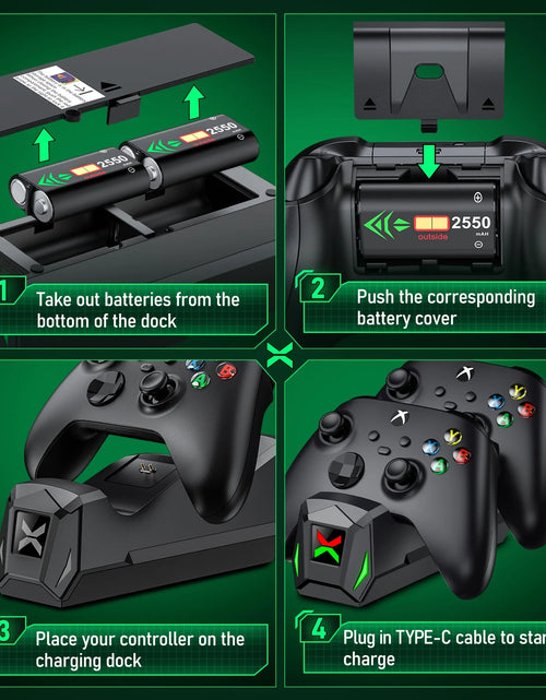 Load image into Gallery viewer, Controller Charger for Xbox, Charging Station with 2*2550Mah Controller Battery Packs for Xbox Series/One X/S/Elite
