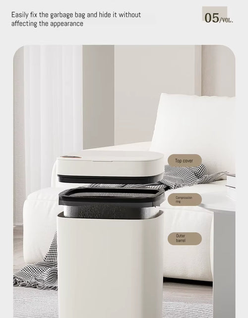 Load image into Gallery viewer, Smart Bathroom Trash Can- White Non-Contact Sensor &amp; Automatic Bagging for Smart Homes 16L
