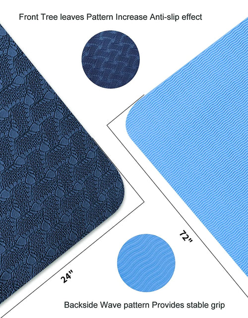 Load image into Gallery viewer, Yoga Mat 72 X 24'' Exercise Mats 8Mm TPE Non-Slip Extra Thick High-Density Eco Friendly for Yoga Workout Pilates Yoga Mats for Women Men
